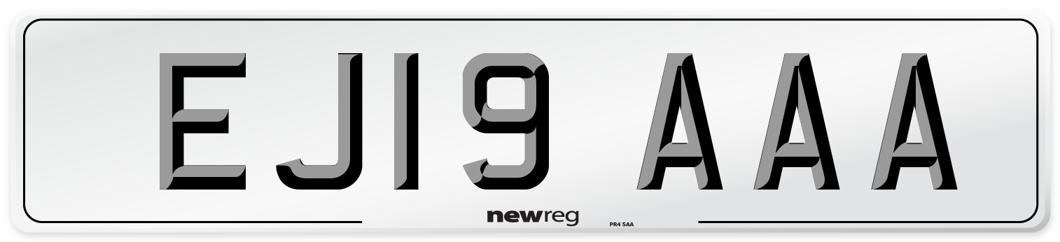 EJ19 AAA Number Plate from New Reg